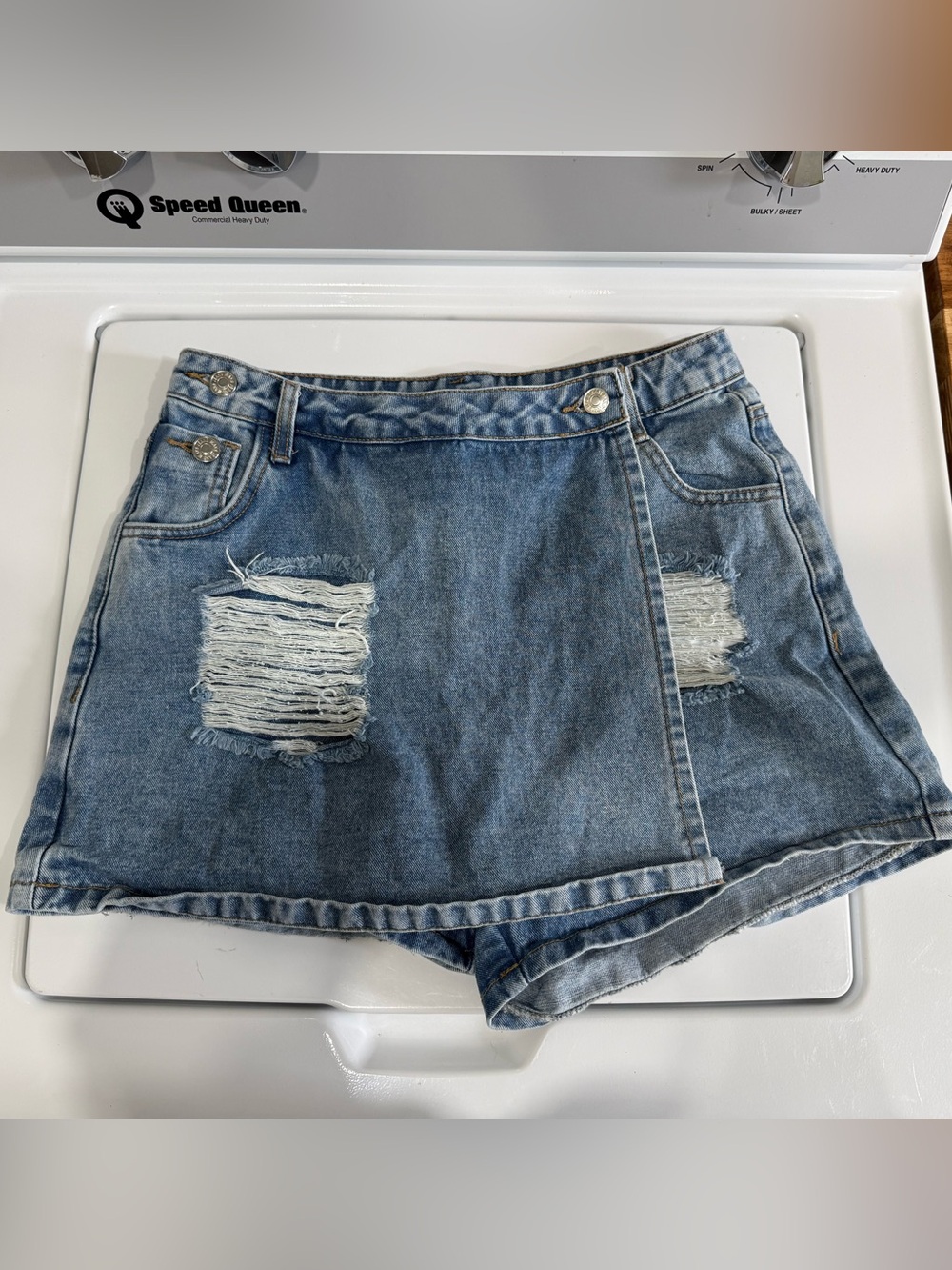 Denim Distressed Women's Skort